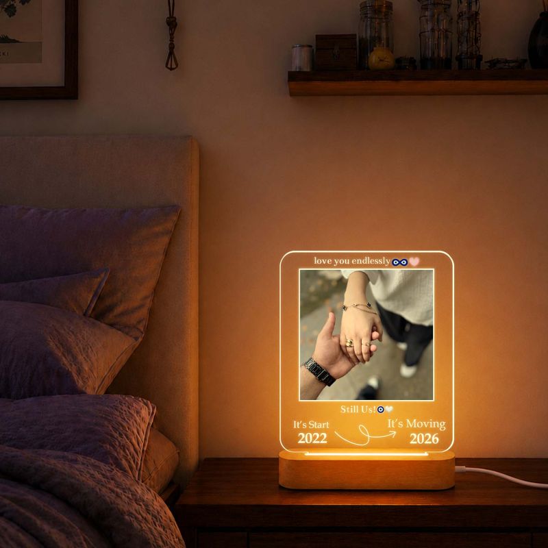 Personalized Still Us Love Story Acrylic Light Anniversary & Relationship Journey Picture Frame Lamp Couples Gift for Valentines, Long Distance, Engagements & Anniversaries